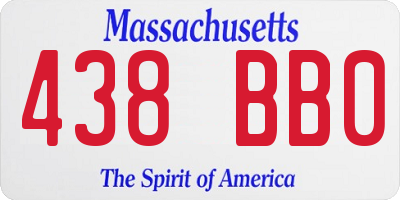 MA license plate 438BB0