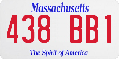 MA license plate 438BB1