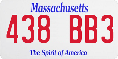 MA license plate 438BB3