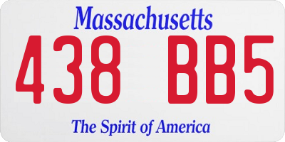 MA license plate 438BB5