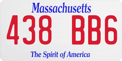 MA license plate 438BB6