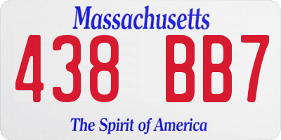 MA license plate 438BB7