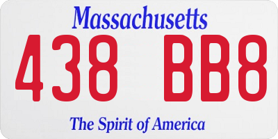 MA license plate 438BB8
