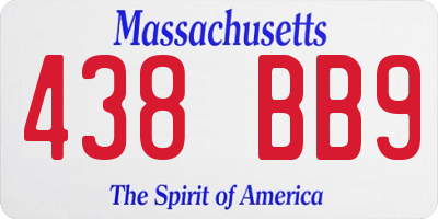 MA license plate 438BB9