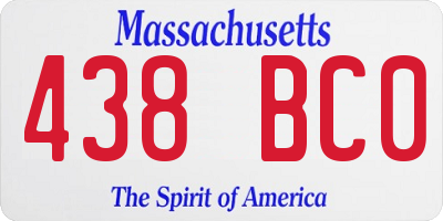 MA license plate 438BC0