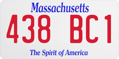 MA license plate 438BC1