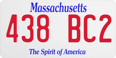 MA license plate 438BC2
