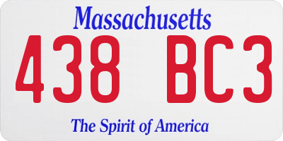 MA license plate 438BC3