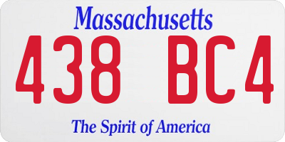 MA license plate 438BC4