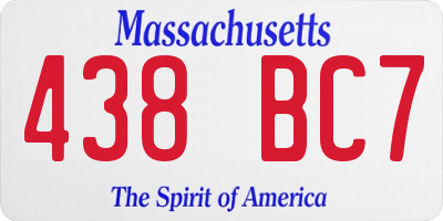 MA license plate 438BC7