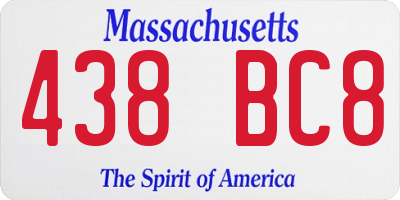 MA license plate 438BC8