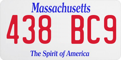 MA license plate 438BC9