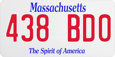 MA license plate 438BD0