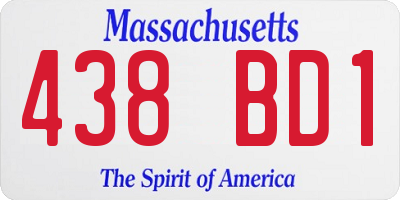 MA license plate 438BD1