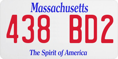 MA license plate 438BD2