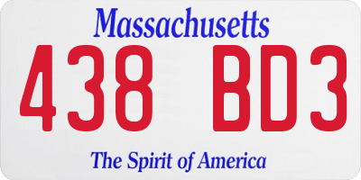MA license plate 438BD3