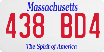 MA license plate 438BD4