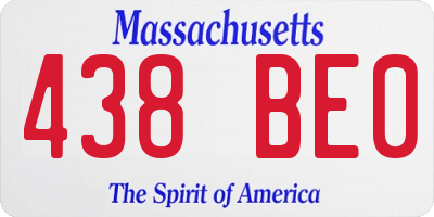 MA license plate 438BE0