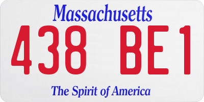MA license plate 438BE1