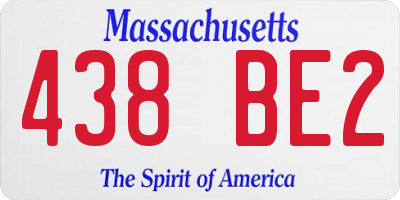 MA license plate 438BE2