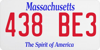 MA license plate 438BE3