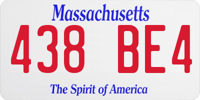 MA license plate 438BE4