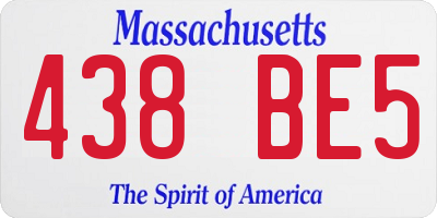 MA license plate 438BE5