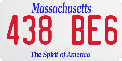 MA license plate 438BE6