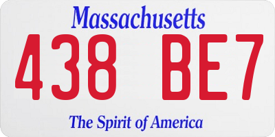 MA license plate 438BE7