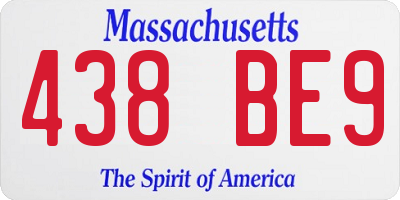 MA license plate 438BE9