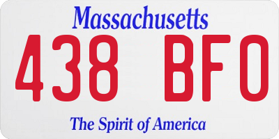 MA license plate 438BF0