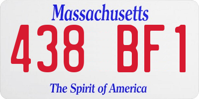 MA license plate 438BF1