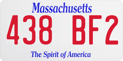 MA license plate 438BF2