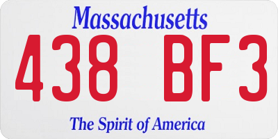 MA license plate 438BF3