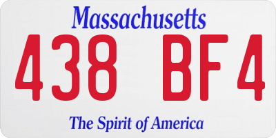 MA license plate 438BF4