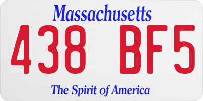 MA license plate 438BF5