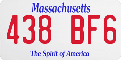 MA license plate 438BF6
