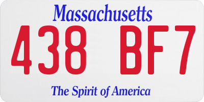 MA license plate 438BF7