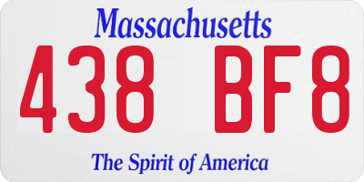 MA license plate 438BF8