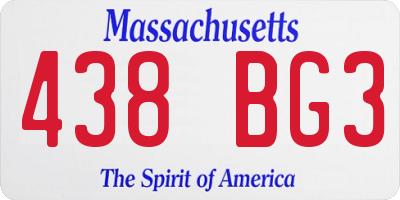 MA license plate 438BG3