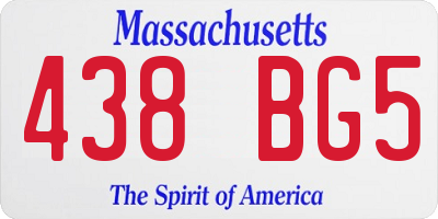 MA license plate 438BG5