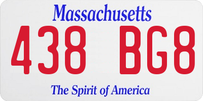 MA license plate 438BG8