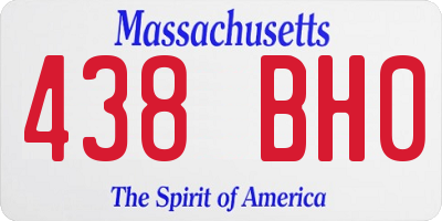 MA license plate 438BH0