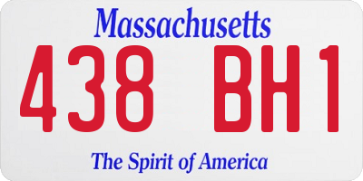 MA license plate 438BH1