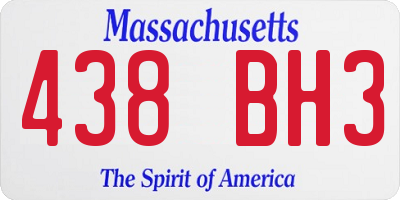 MA license plate 438BH3