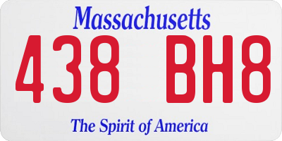 MA license plate 438BH8