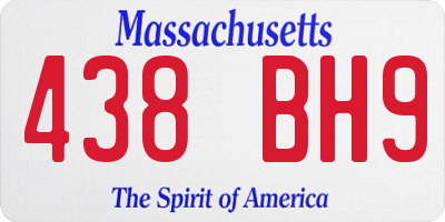 MA license plate 438BH9