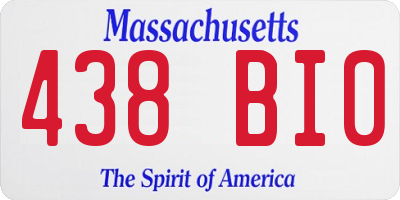 MA license plate 438BI0