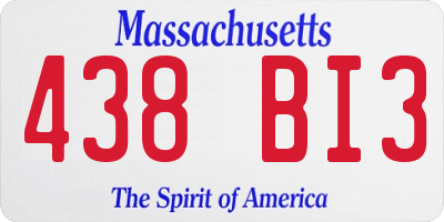 MA license plate 438BI3
