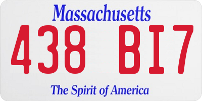 MA license plate 438BI7